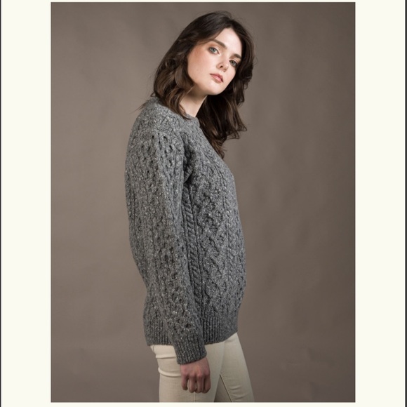 🧶Ralph Lauren Aran-Knit Alpaca/Wool-Blend Hand Knit Crewneck Sweater - Picture 1 of 10